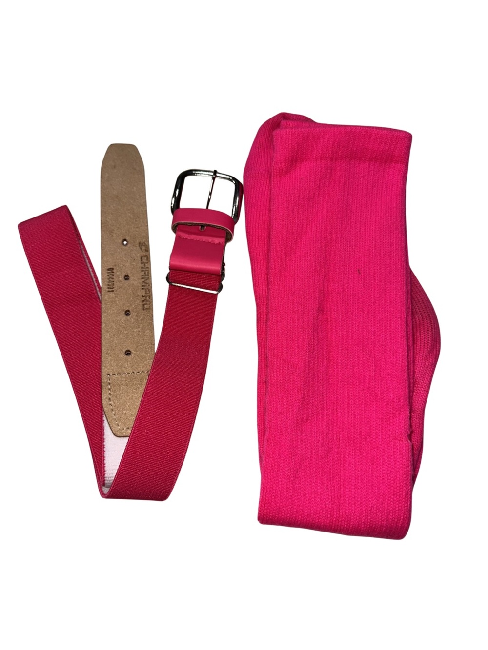 Neon Pink Youth Softball Belt & Socks